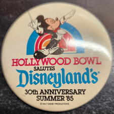 Vintage Hollywood Bowl Salutes Disneyland's 30th Anniversary Summer Button picture
