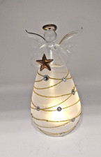 Avon 2015 Glass Angel w/ LED Light Christmas Holiday Decor New Old Stock in box picture