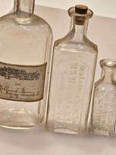3 Antique VT Pharmacy Bottles Chas Parmelee Wilmington Springfield Proctor VT picture