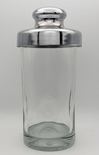 Vintage Crisa Mexico Glass Cocktail Shaker Chrome Lid Mid Century Barware picture