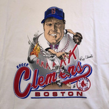 Roger Clemens Caricature Short Sleeve White Cotton T Shirt NP167 picture