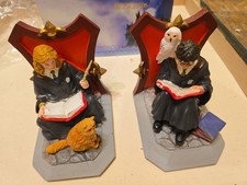 Rare Official Harry Potter and Hermione Book Ends Prizoner of Azkabann Cracked picture