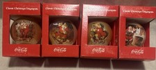 Set of 4 Vintage Coca-Cola Classic Christmas Ornaments Santa Bulbs OriginalBoxes picture