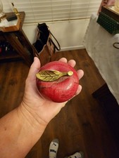 Stunning leaded glass dark red apple paperweight picture