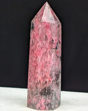 Rhodonite Tower Pink Crystal Gemstone Point Chakra Mineral Wand picture