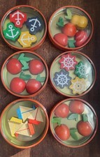 Vtg Alfred Knobler Japan Hand Painted Wood Refrigerator Magnets 9 To Choose From picture