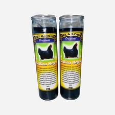 2 pack- Gallina Negra Veladora Para Limpias y Mal de Ojo - 2 Black Hen Candles picture