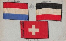 A93/ Foreign Postcard Waverley Hotel Edinburgh SILK Flags Germany Netherlands picture