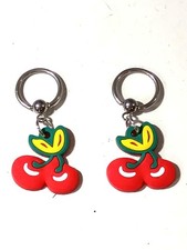 Pair 14g 7/16 Custom Dangle Cherry Nipple Ear Rings Look Hot & Sexy Strip Dance picture