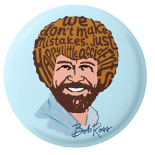 Happy Little Accidents Ross Motivational Artist 2 Inch Pin For Bob Ross Fans picture