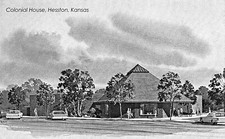 Hesston Kansas Street View Hesston Colonial House Postcard COPY #76734 picture