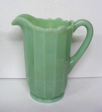 Vintage Jadeite Mosser Cambridge Ohio Glass 40 Oz Panel Pitcher Original Sticker picture