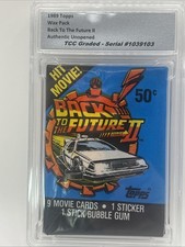 1989 Topps Back To The Future II 2 Wax Pack Authentic Unopened Encapsulated picture