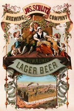 🍺 Vintage Schlitz Brewing Poster - Milwaukee Lager Beer - 24x36 picture