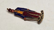 Vintage 1949 COLOR NITE Enamel Pin Man w/ Cane Top Hat Costume Jewelry 1.5