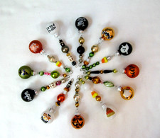 🎃12 HALLOWEEN Mini Vintage Mercury Glass Bead Icicle Garland Ornaments picture