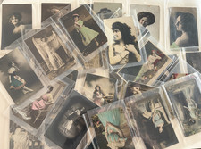 VINTAGE POSTCARD GERMAN PRETTY GIRLS WOMEN EARLY LOT COLLECTION picture