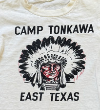 Vintage 1960's Boy Scouts CAMP TONKAWA EAST TEXAS t-shirt picture
