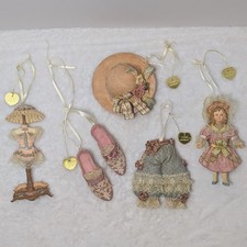 Lot VTG Louis Nichole 1999 Victorian Xmas Ornaments Lace Resin Figure Kurt Adler picture