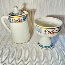 VTG 1930s L Bambergers Newark NJ Lamberton Schmmell Ivy Tea Room Pot & Egg Cup picture