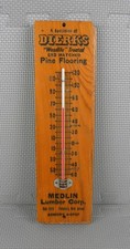 Vintage Dierks Flooring / Medlin Lumber Wood Flooring Thermometer, Working picture
