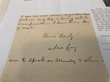 CIVIL WAR GENERAL JAMES CRAIG SIGNATURE ON NOTE LAWYER APP’T GEN. LINCOLN 1778 picture