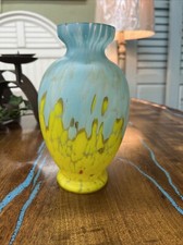 LG Art Deco Vintage Czech Bohemian Ruckl Welz Style Studio spatter artglass vase picture