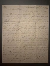 1849 Gold Rush Letter USS Ohio Pacific Squadron California Mining Manuscript picture