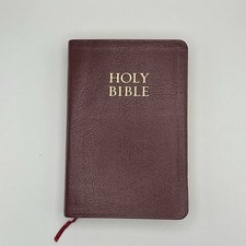 Holy Bible NKJV Red Letter Bonded Leather Vtg 1992 Personal Size Giant Print picture