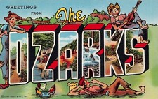 Ozarks (Missouri MO) Greetings From Large Letter Linen 3B386-N Postcard picture