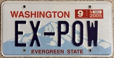 2005 EX-POW Washington License Plate. Army, Navy, Air Force, Marine, Coast Guard picture