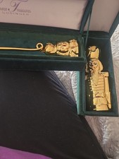 Set Vintage 94 Godinger Christmas Nutcracker Wine Bottle Opener & Candle Snuffer picture
