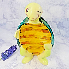 Enesco Swifty the Turtle Ceramic Coin Savings Bank 1950s Vintage, Made in Japan picture