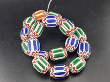 vintage ventian style african chevron beads multi colur 21mm beautifull beads picture
