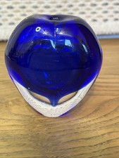 Dynasty Gallery Heirloom Collectibles Vtg Cobalt Blue Glass Vase Paperweight picture