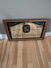 Vintage Lowenbrau Beer Mirror Sign 33x21 Bar Advertising  picture