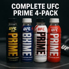🥊 UFC PRIME Hydration 4 -Bottle Collector’s Set — RARE Limited Edition 16.9oz picture