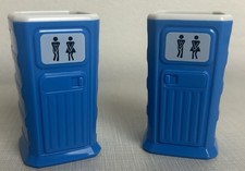 Porta Potty Shot Glasses Set of 2 Novelty Portable Toilet Bar Party Drinkware picture