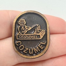 Cozumel Mexico Chac Mool Lapel Pin Mexican Island Travel Chacmool Vintage picture