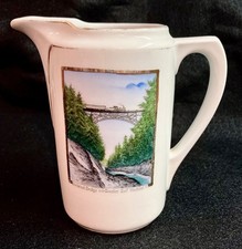 Railway Bridge Over Quechee Gorge VT porcelain souvenir pitcher, for W.D. Cabot picture