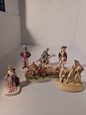 Vintage Sebastian Miniatures 6 Pc Lot Colonial Carriage Spirit of 76 Uncle Same picture