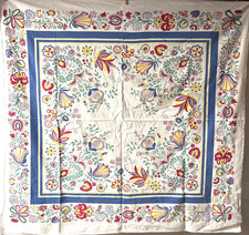 Vintage Pa Dutch Cotton Tablecloth 48x46 picture