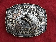Rodeo X~Treme Bronc Rider☆Rare☆2000☆CHAMPION TROPHY BUCKLE☆Navasoto Texas☆651 picture