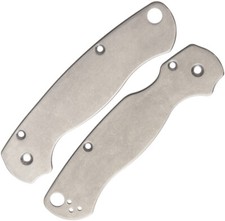 Flytanium Spyderco Paramilitary 2 Silver Titanium Knife Handle Scales 030 picture