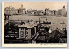 Shanghai Bund Waterfront View Postcard - Early 1900s China Architecture Boats picture