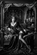 Digital Image Picture Photo Vintage Bedroom Gothic Pin-Up Glamour Portrait picture