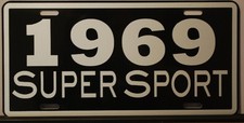 METAL LICENSE PLATE 1969 69 SUPER SPORT SS CAMARO IMPALA NOVA CHEVELLE EL CAMINO picture