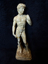 Vintage A. Santini David Figurine Made in Italy Hand Painted Signed 6in Damaged picture