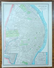 Vintage 1902 ST LOUIS MISSOURI Map 11