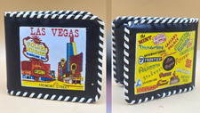 VTG RARE Las Vegas Old School Strip Casinos Bi-fold Souvenir Wallet w/Whipstich picture
